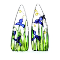 Image 1 of Blue Iris Silver Earrings