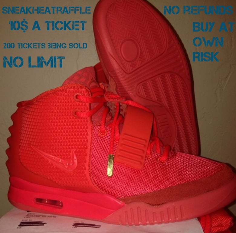 Image of Nike Yeezy 2 "Red October" Raffle Ticket