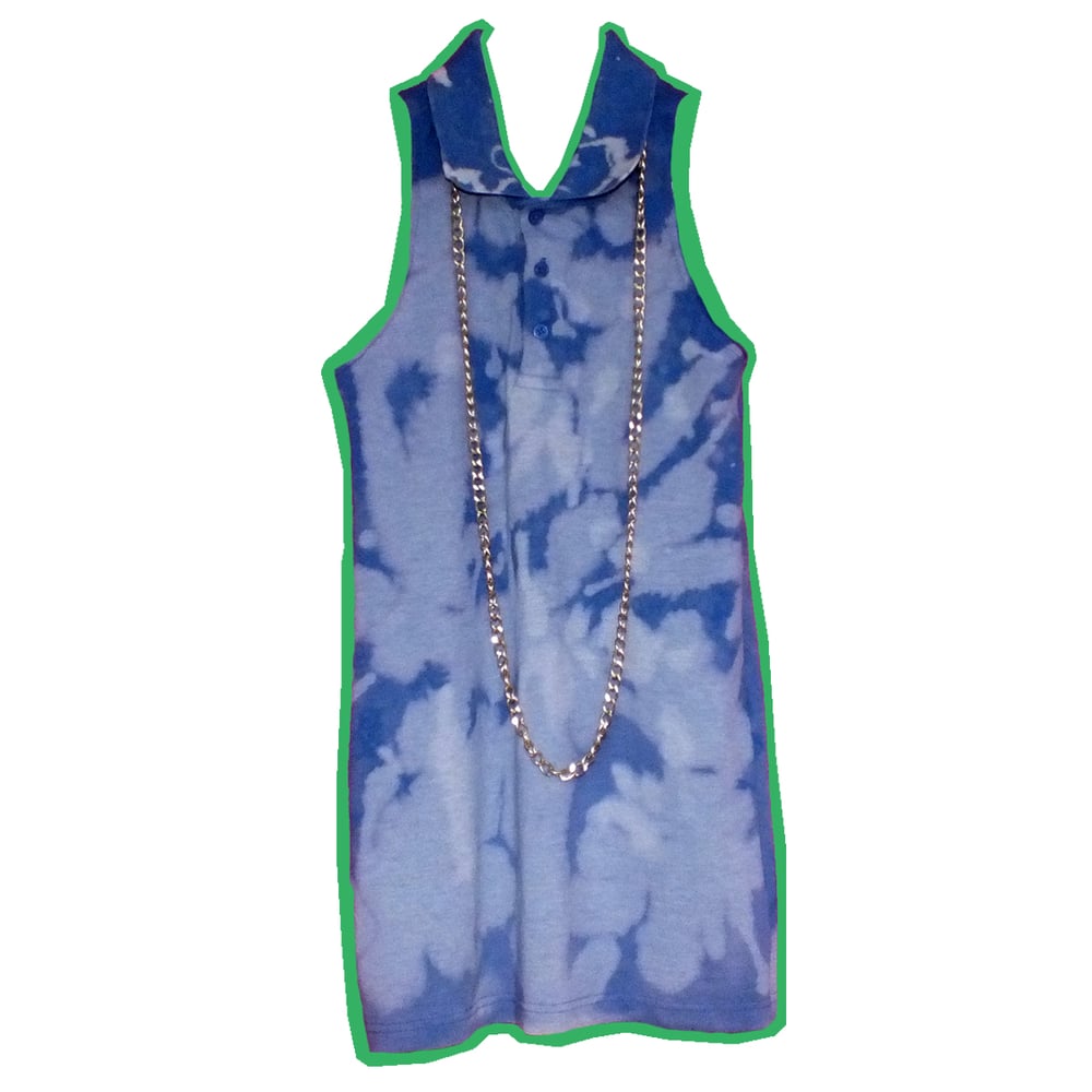 Image of Blue Bleached Polo Tank Top 