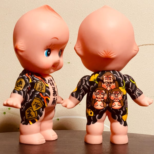 Image of tattooed kewpie by kumatora (peacock , monkies )