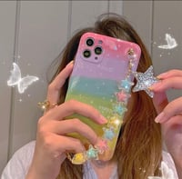 Image 2 of Pastel Rainbow Star Jelly Phone Case 