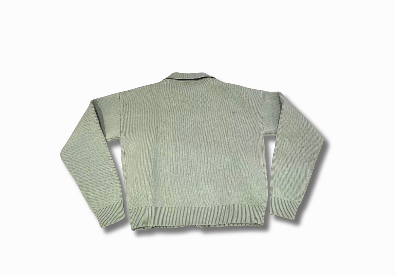 SAIbysai Double -Zip Green Sweater | SAIbysai