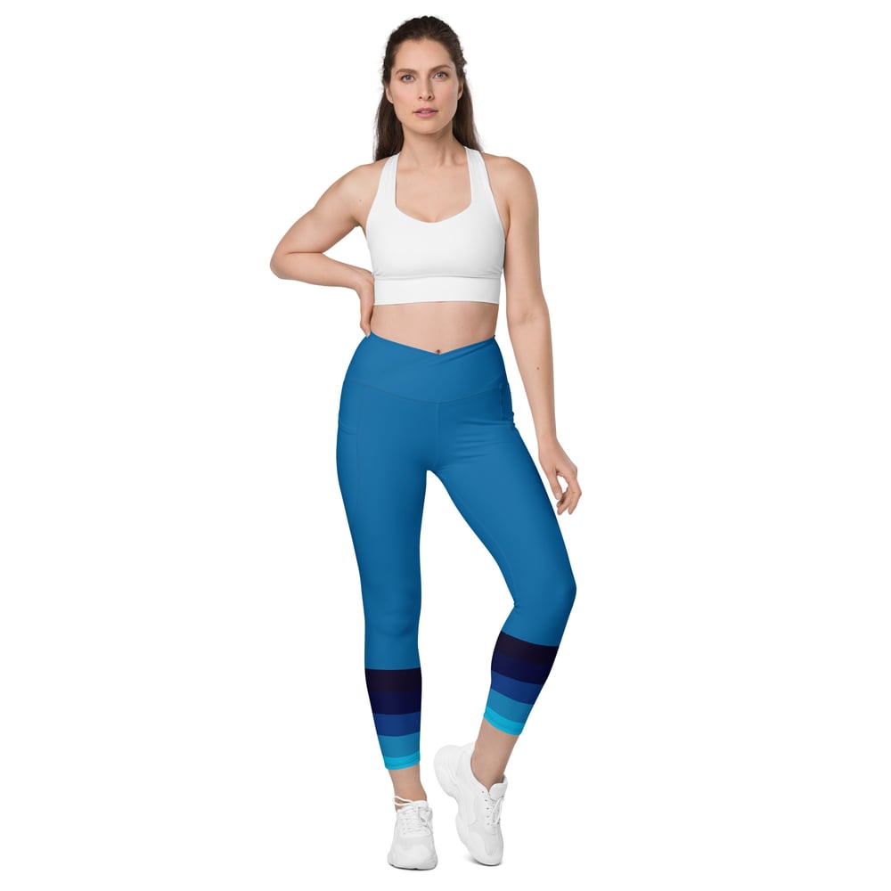 Image of Loony Blue Crossover leggings with pockets