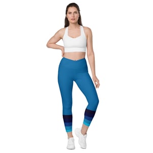 Loony Blue Crossover leggings with pockets