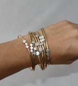 Image of Stacking Brass Cuffs with Sterling Silver Drops