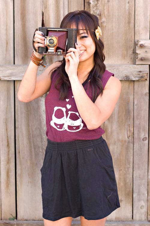 Image of "Panda Bums" Tank Top (Tri-Cranberry)