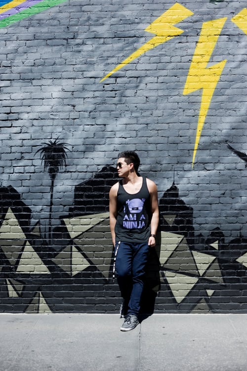 Image of "I Am A Ninja" Unisex Tank (Tri-Black / Lavendar)