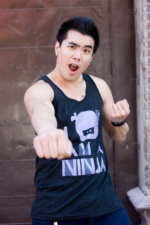 Image of "I Am A Ninja" Unisex Tank (Tri-Black / Lavendar)