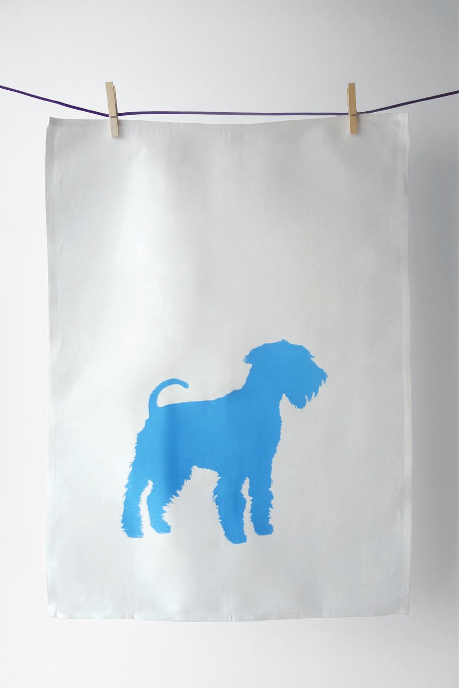Image of King of Terriers in Cyan - Tea Towel
