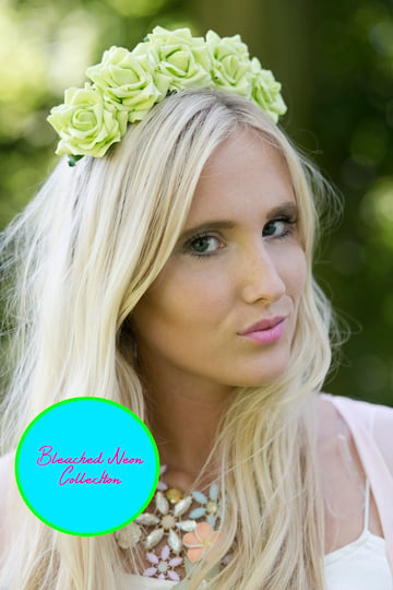 Image of Wild Rose Crown in Lime Green