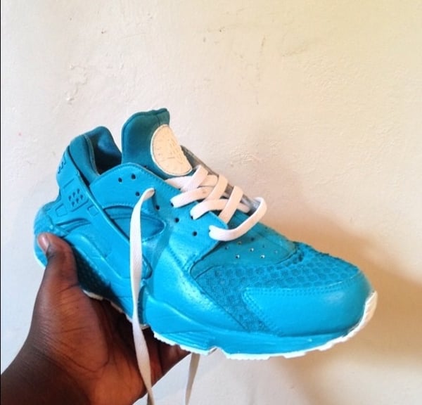 Image of Nike Air Huarache Aqua Blue Custom