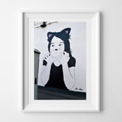 Image of STREET ART PHOTOGRAPHIC PRINT CAT GIRL