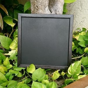 Square Chalkboard with Black Rounded Border (includes stand)