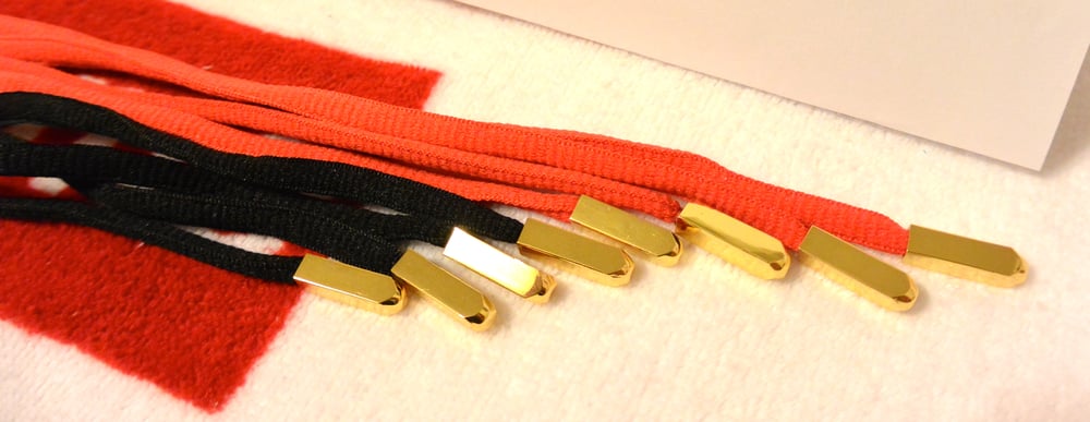 Image of Air Yeezy 2 inspired Gold Aglets With Shoes Laces