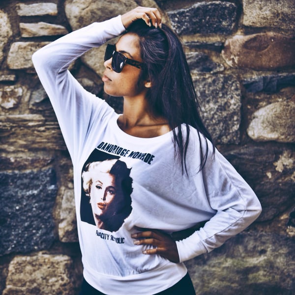 Image of White Off the Shoulder Dandridge Monroe Shirt
