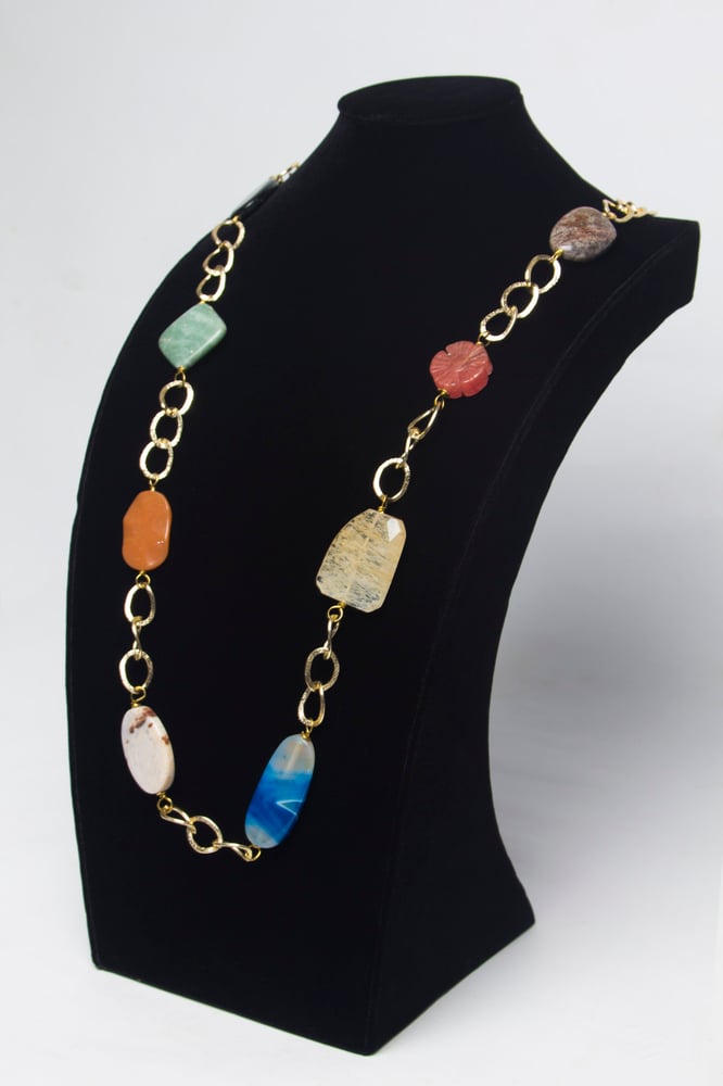 Image of Semi-Precious Stones on Metal Links