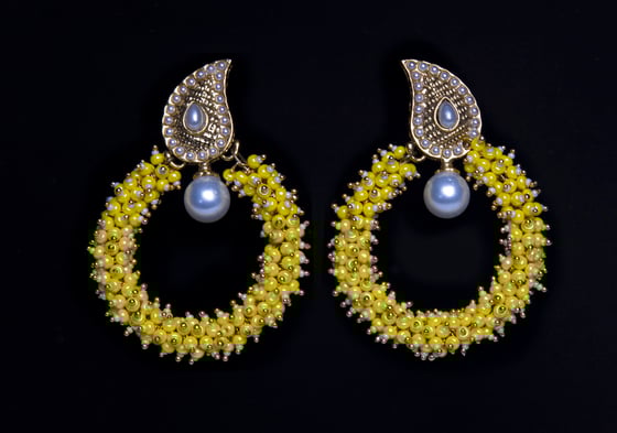 Image of Beaded Hoop Earrings