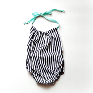 Image of Striped Cotton Sunsuit