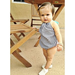 Image of Striped Cotton Sunsuit