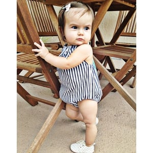Image of Striped Cotton Sunsuit