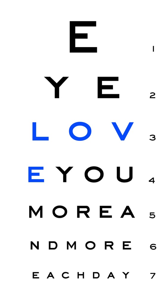 Image of eye 'love you' chart