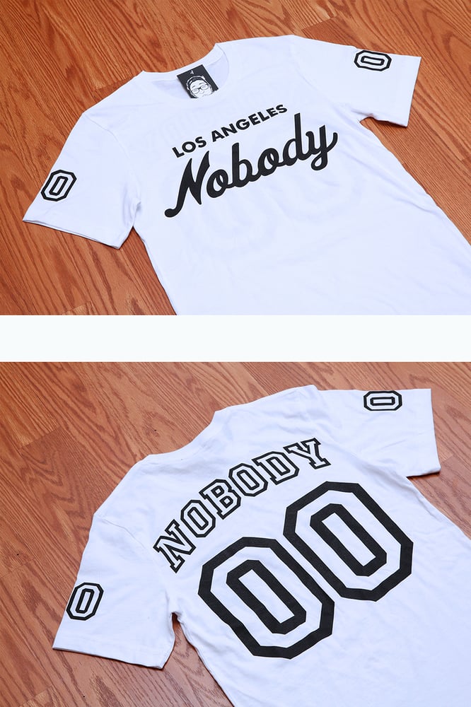 Image of LA NOBODY Jersey Style White T-shirt