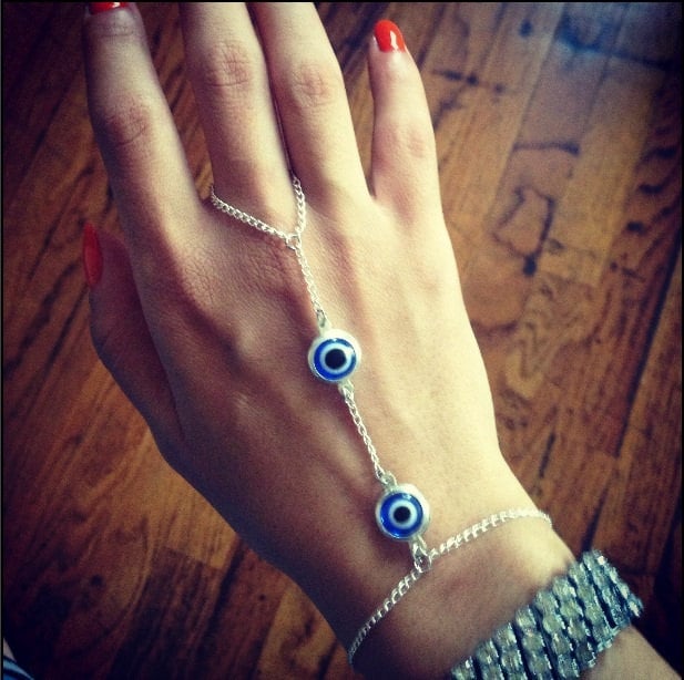Image of Evil Eye Silver Hand Chain