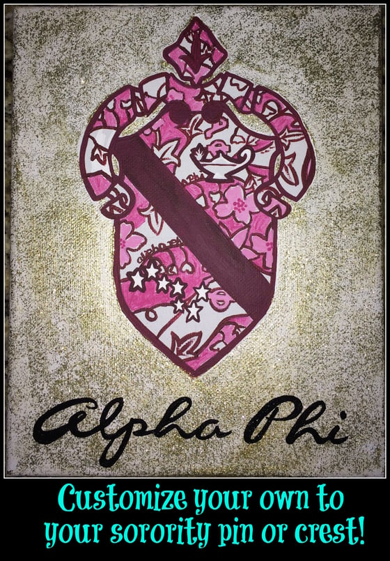 Image of Sorority Pin or Crest Canvas