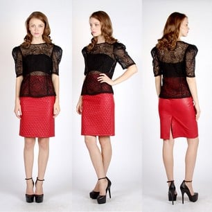 Image of Lipstick Quilted Shirt T14808