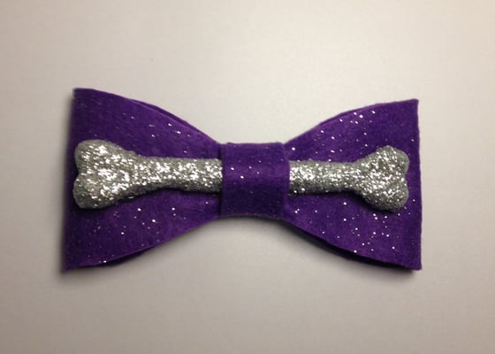 Image of Large Purple Glitter Bone Bow