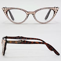 Image 2 of Sale! $39.00 + shipping! Crystal Cat Eye/Rectangle Reading Glasses 