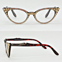 Image 5 of Sale! $39.00 + shipping! Crystal Cat Eye/Rectangle Reading Glasses 