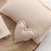 Image 3 of Newborn photoshooting neutral set - hat pillow heart | plain beige| photo props