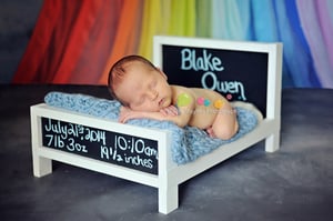 Image of Chalkbord Newborn Prop Doll Bed 