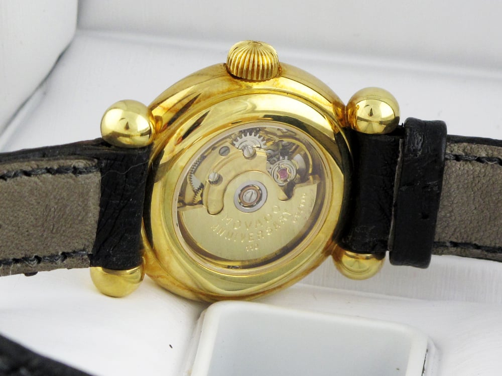 NEW VINTAGE MOVADO 110TH ANNIVERSARY WOMEN'S BUBBLE 18K GOLD AUTOMATIC ...