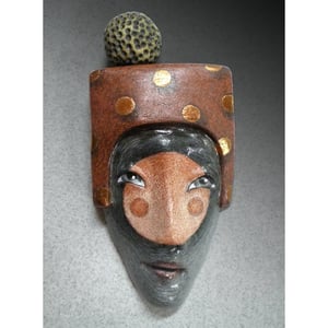Image of Spot On - Mask Sculpture, Ceramic Mask Pendant, Art to Wear