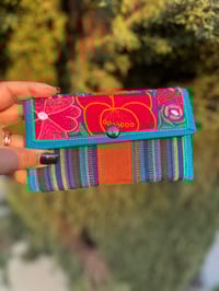 Image 1 of Handmade Wallet - Blue border