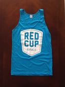 Image of Red Cup Shield Tank (Neon Blue)