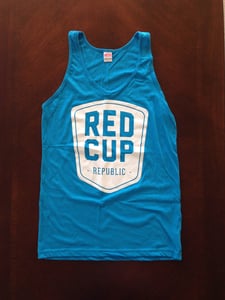 Image of Red Cup Shield Tank (Neon Blue)