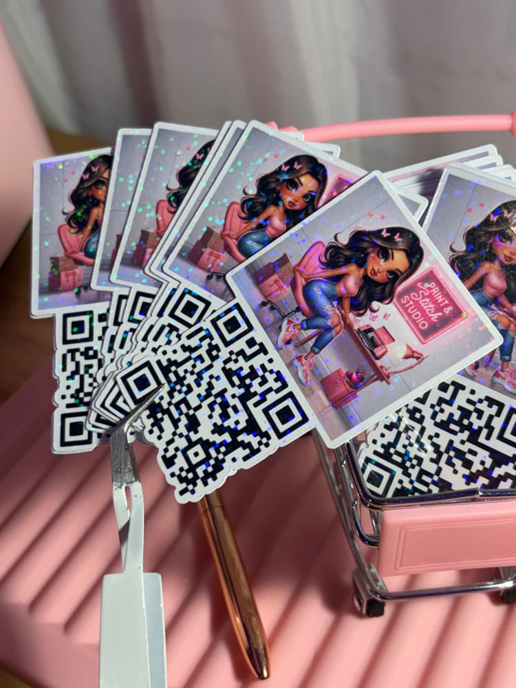 Image of business cards with QR code 
