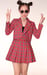 Image of  As If Blazer and Pleated Skirt set in Red Tartan