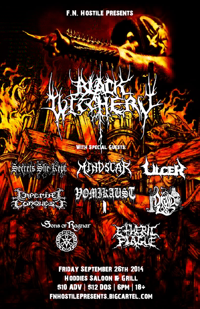 Image of BLACK WITCHERY w/ guests @ Hoddies Saloon & Grill 9-26-14