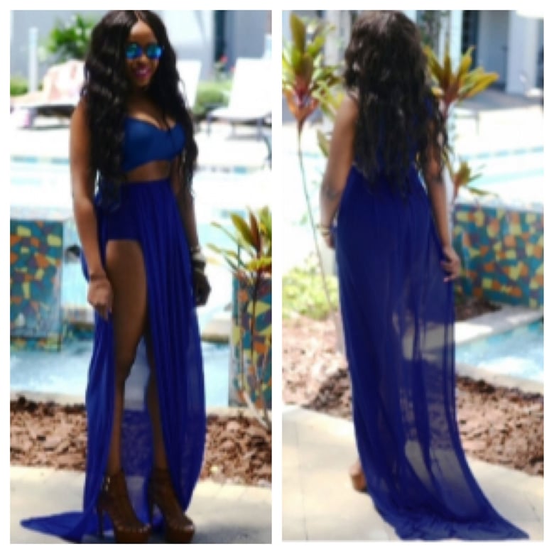 Image of Royal Blue a Skirt and Top Set