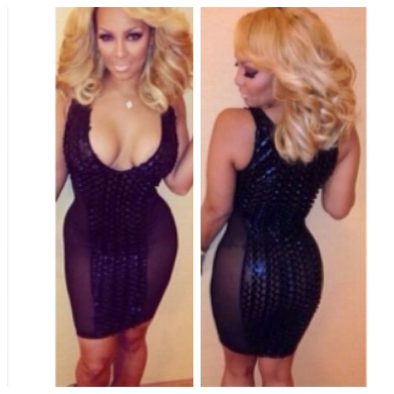 Image of Black with Mesh Mini Dress