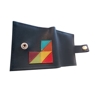 Image of GeoTriangles ) Bifold Wallet With Snap (Plus Zipper)