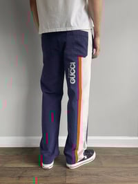 Image 4 of '21 Gucci Striped Canvas Drawstring Trousers - 30