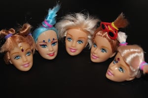 Image of Barbie doll head rings!