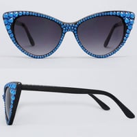 Image 1 of Crystal Studded Cat Eye Sunglasses - Full frame crystals