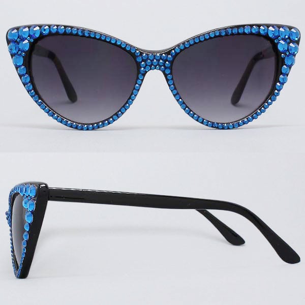 Image of Crystal Studded Cat Eye Sunglasses - Full frame crystals