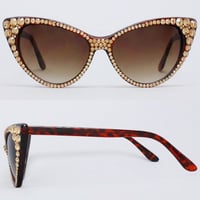 Image 3 of Crystal Studded Cat Eye Sunglasses - Full frame crystals